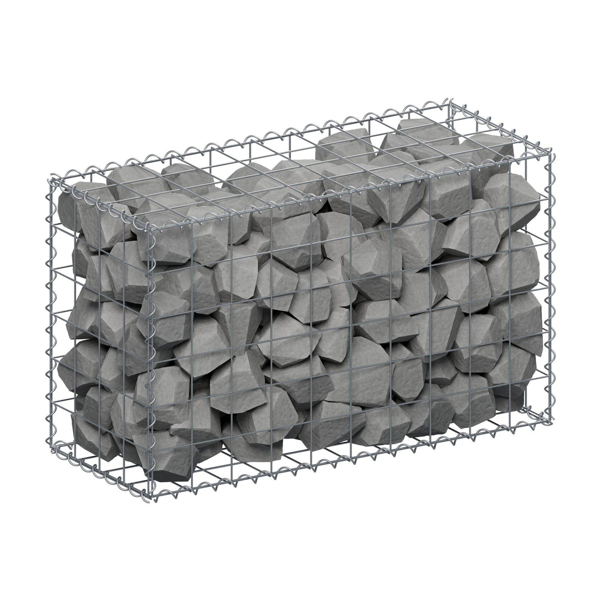 Gabione 100 cm x 60 cm x 40 cm (L x H x T), Maschenweite 10 cm x 10 cm, Spirale