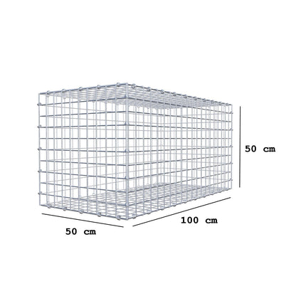 Gabione 100 cm x 50 cm x 50 cm (L x H x T), Maschenweite 5 x 5 cm, Spiralring