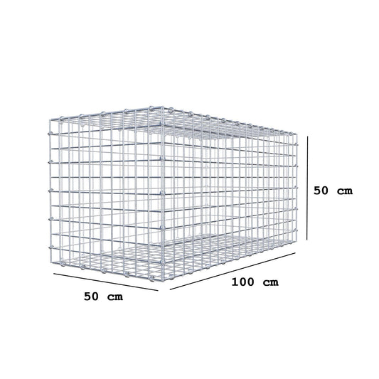 Gabbione 100 cm x 50 cm x 50 cm (L x H x P), maglia 5 x 5 cm, anello a spirale