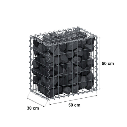 Gabbione 50 cm x 50 cm x 30 cm (L x H x P), maglia 5 cm x 10 cm, spirale