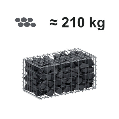 Gabion 80 cm x 40 cm x 40 cm (L x H x D), maskestørrelse 5 cm x 10 cm, spiral