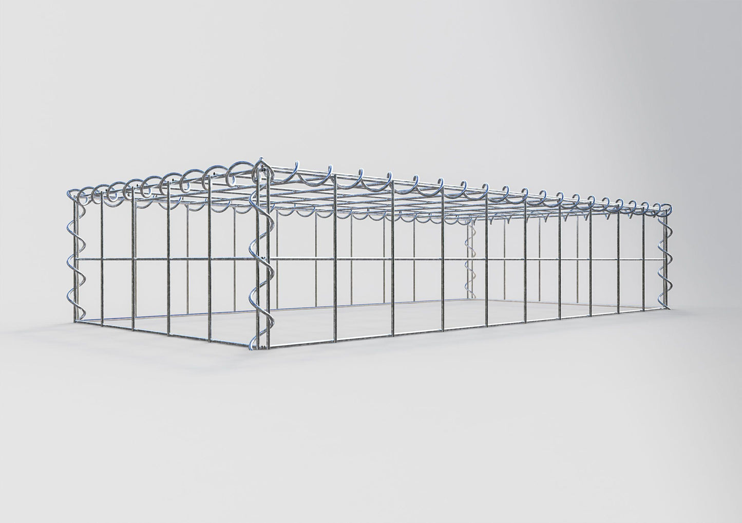 Gabion rapporté type 3 100 cm x 20 cm x 50 cm (L x H x P), mailles 10 cm x 10 cm, spirale