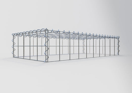 Opvokset gabion type 3 100 cm x 20 cm x 50 cm (L x H x D), maskestørrelse 10 cm x 10 cm, spiral