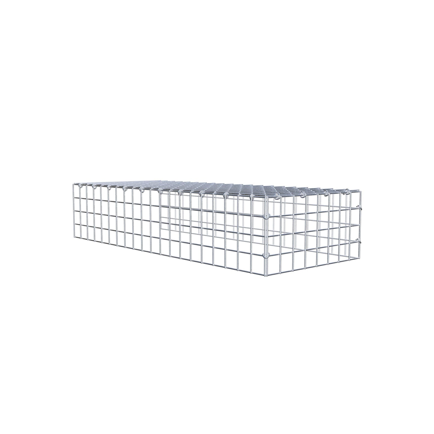 Gabbione fissabile tipo 4 100 cm x 20 cm x 40 cm (L x H x P), maglia 5 cm x 5 cm, anello a C