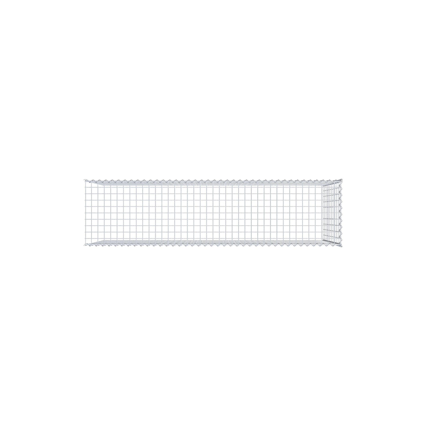 Opbouw schanskorf type 4 200 cm x 100 cm x 50 cm (L x H x D), maaswijdte 5 cm x 10 cm, spiraalvormig