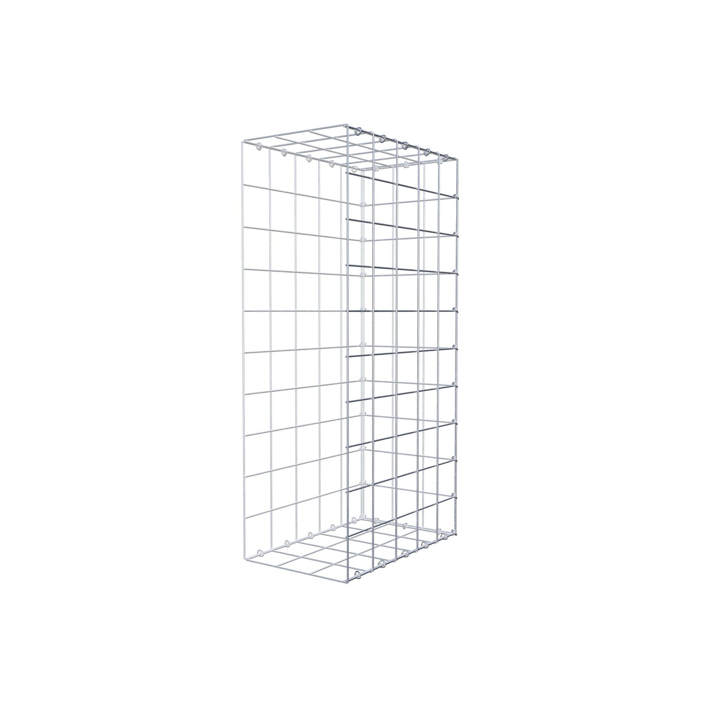 Mounted gabion type 2 100 cm x 50 cm x 30 cm (L x H x D), mesh size 10 cm x 10 cm, C-ring