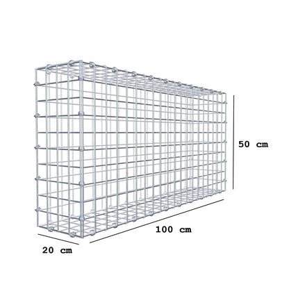 Schanskorf 100 cm x 50 cm x 20 cm (L x H x D), maaswijdte 5 x 5 cm, spiraalring