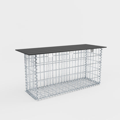 Havebænk spiralgabion 105 x 50 x 30 cm - MW 5 x 10 cm, med genbrugsbetræk i antracit