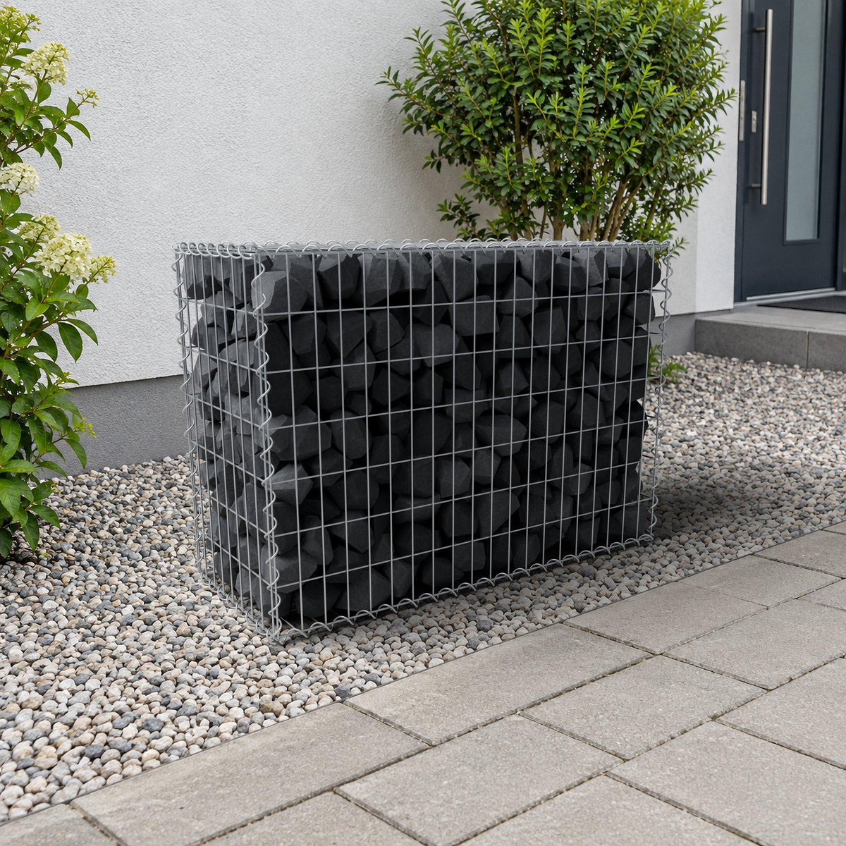 Schanskorf 100 cm x 70 cm x 40 cm (L x H x D), maaswijdte 5 cm x 10 cm, spiraalvormig
