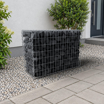 Schanskorf 100 cm x 70 cm x 40 cm (L x H x D), maaswijdte 5 cm x 10 cm, spiraalvormig