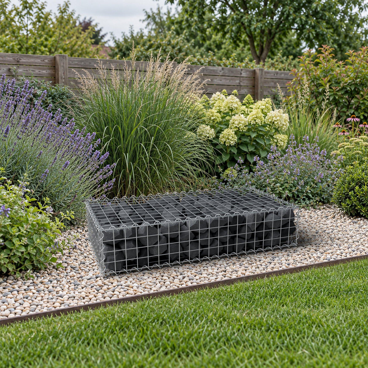 Gabion 100 cm x 20 cm x 50 cm (L x H x P), mailles 5 cm x 5 cm, spirale