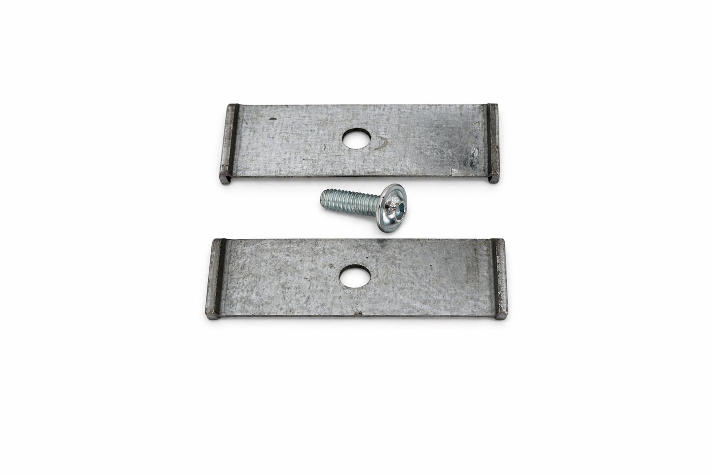 Verbindungslaschen-Set (2-teilig + Schraube) - Verzinktes Stahlblech für Gittermatten & Dekogitter
