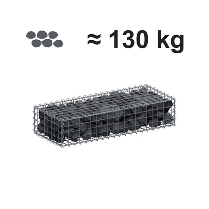 Gabion 100 cm x 20 cm x 40 cm (L x H x D), maskestørrelse 5 cm x 5 cm, spiral