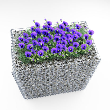 Rechthoekig verhoogd bed 100 cm x 100 cm x 60 cm (L x H x D), maaswijdte 5 x 5 cm, wanddikte 10 cm