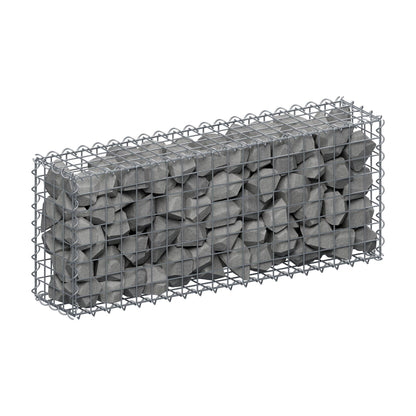 Gabbione 100 cm x 40 cm x 20 cm (L x H x P), maglia 5 cm x 5 cm, spirale