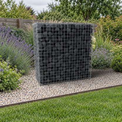 Schanskorf 100 cm x 100 cm x 40 cm (L x H x D), maaswijdte 5 cm x 5 cm, spiraalvormig