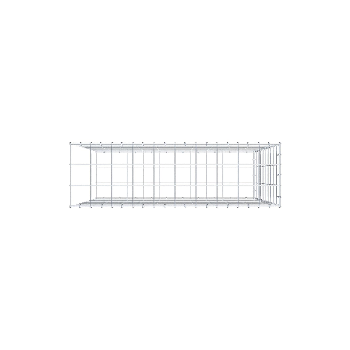 Mounted gabion type 2 100 cm x 100 cm x 30 cm (L x H x D), mesh size 10 cm x 10 cm, C-ring
