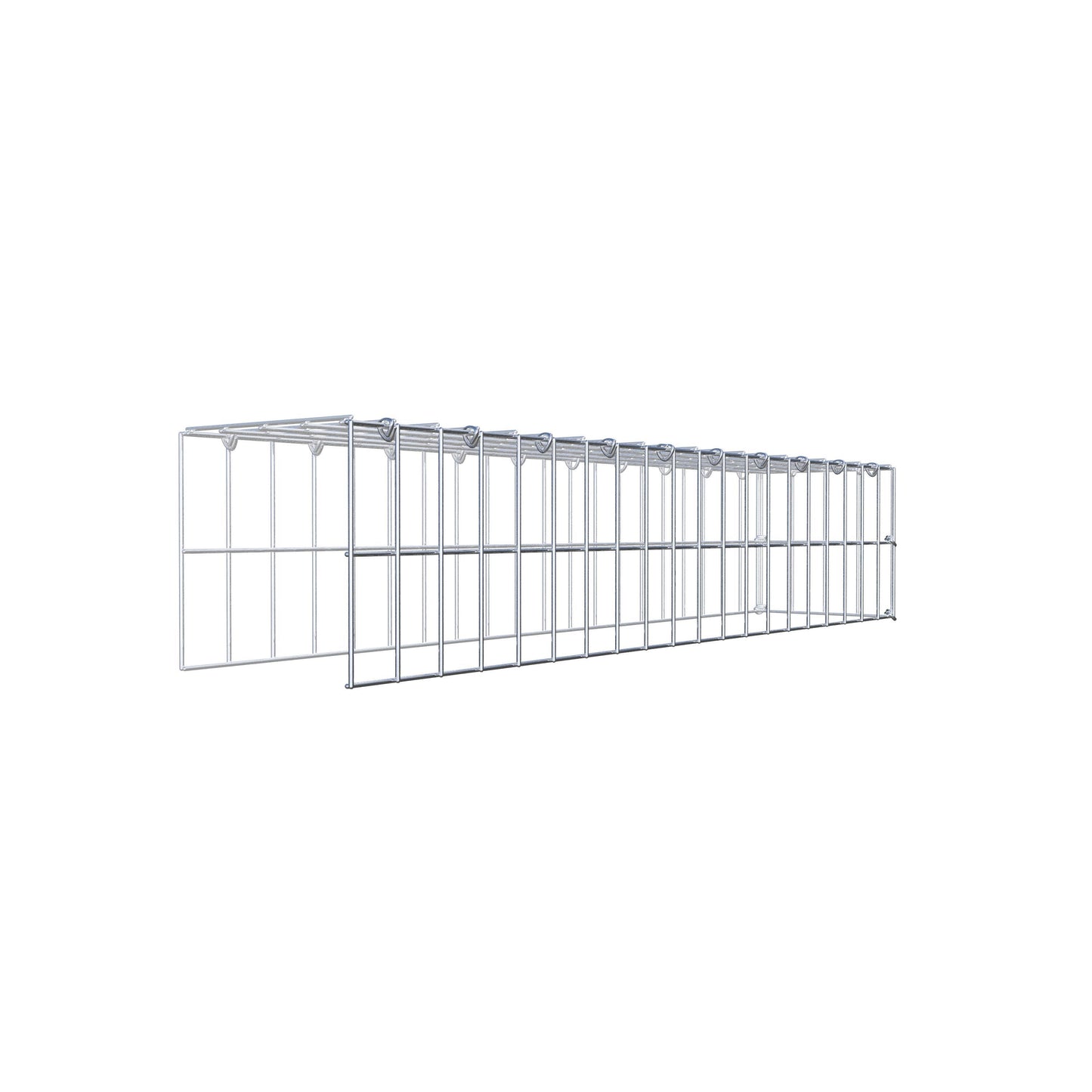 Extra gabion typ 4 100 cm x 20 cm x 20 cm (L x H x D), maskstorlek 5 cm x 10 cm, C-ring