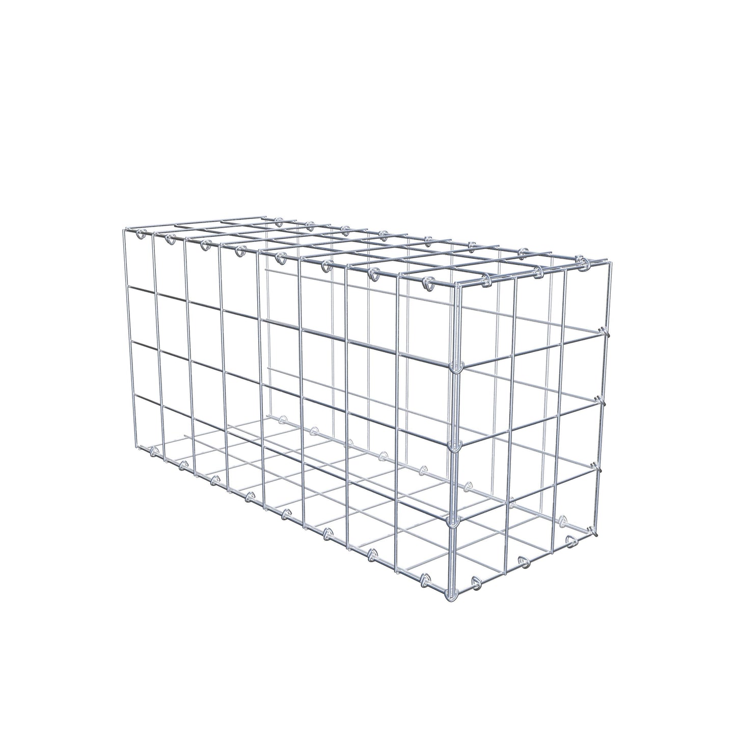 Type 2 oplegkorf 80 cm x 40 cm x 30 cm (L x H x D), maaswijdte 10 cm x 10 cm, C-ring