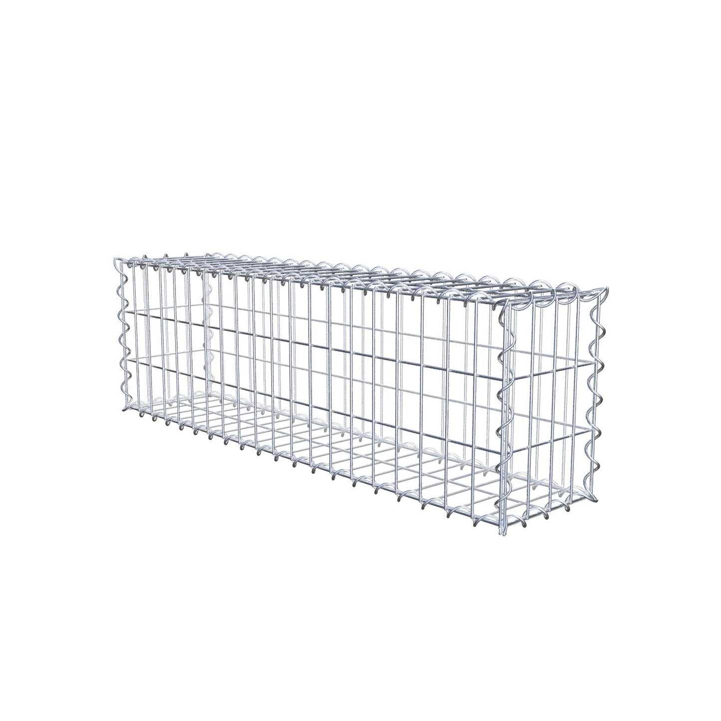 Sæt med 2 gabioner 100 cm x 30 cm x 20 cm (L x H x D), maskestørrelse 5 x 10 cm, spiralformet
