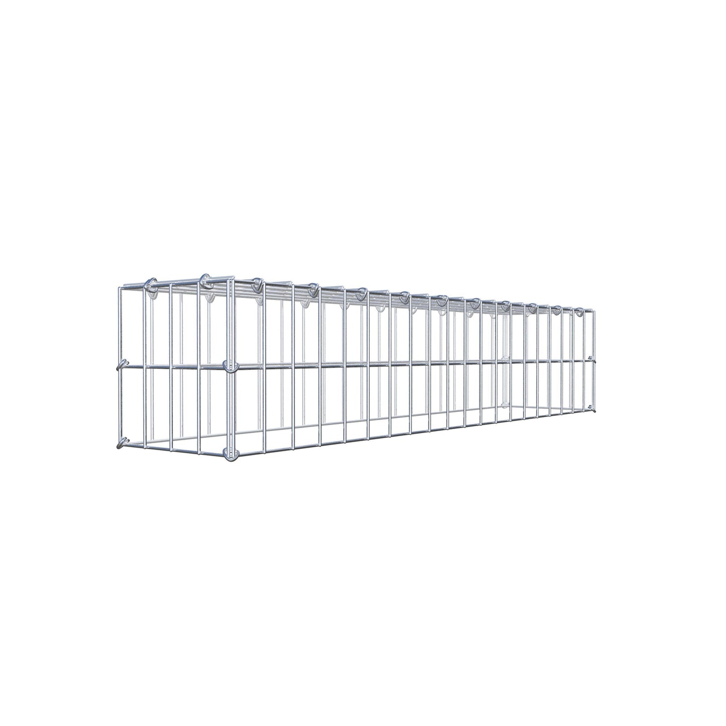 Typ 3 påbyggnadsgabion 100 cm x 20 cm x 20 cm (L x H x D), maskstorlek 5 cm x 10 cm, C-ring