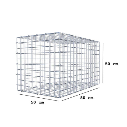 Gabbione 80 cm x 50 cm x 50 cm (L x H x P), maglia 5 x 5 cm, anello a spirale