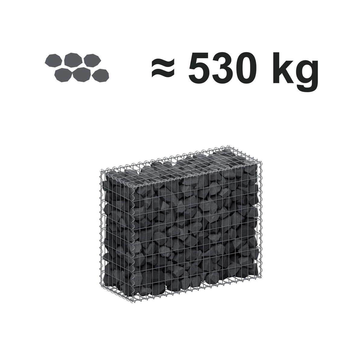 Gabion 100 cm x 80 cm x 40 cm (L x H x P), mailles 5 cm x 10 cm, spirale