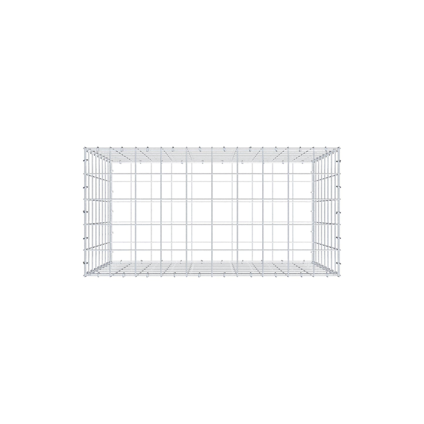 Gabione 100 cm x 80 cm x 50 cm (L x H x T), Maschenweite 10 cm x 10 cm, C-Ring