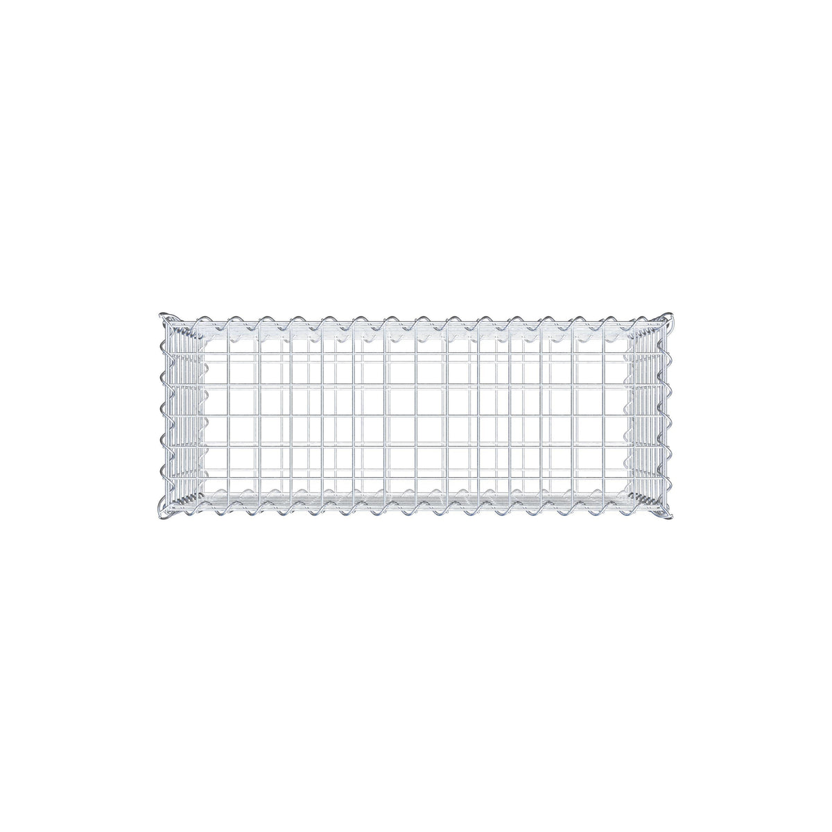 Schanskorf 80 cm x 40 cm x 30 cm (L x H x D), maaswijdte 5 cm x 5 cm, spiraalvormig