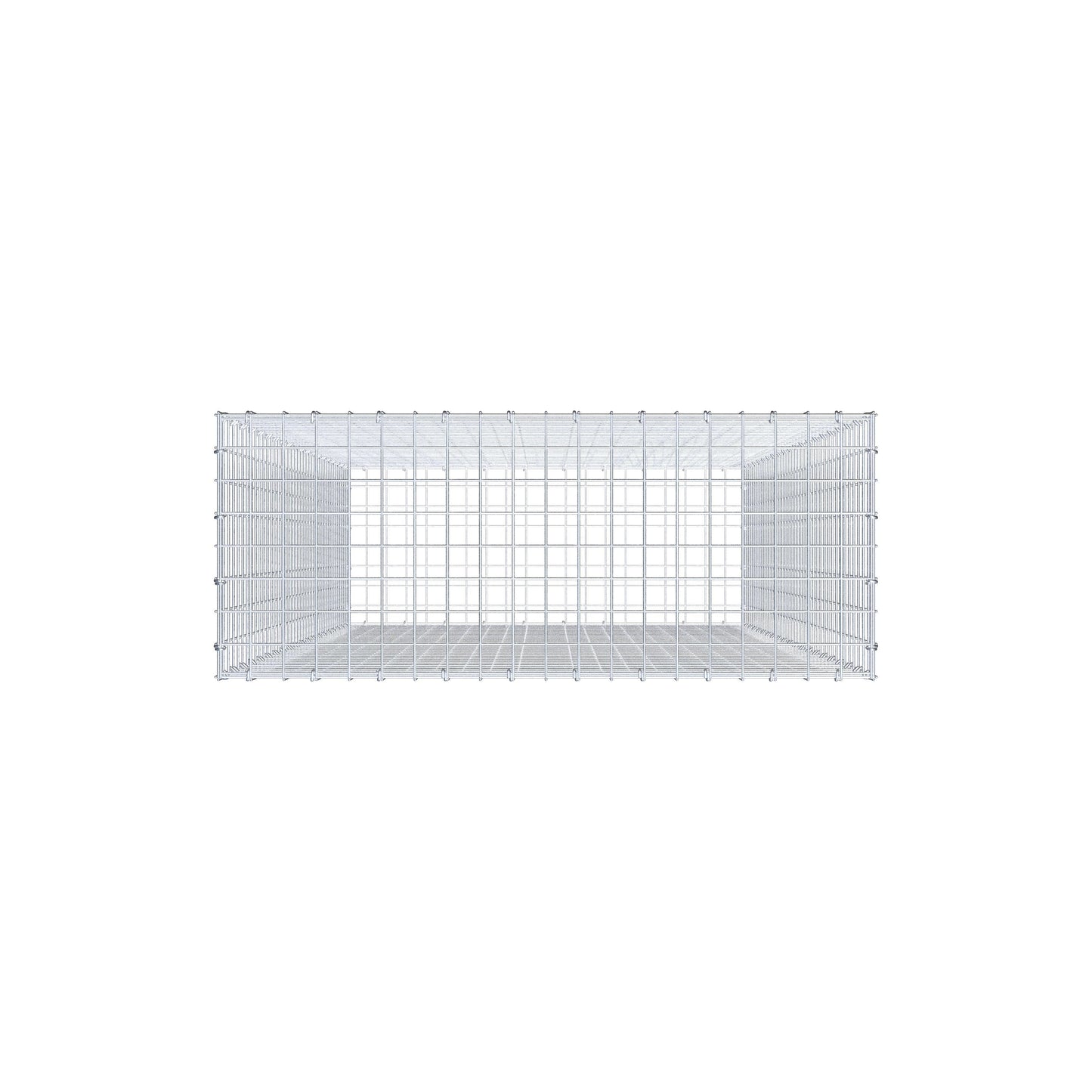 Gabbione 200 cm x 100 cm x 40 cm (L x H x P), maglia 5 cm x 5 cm, anello a C