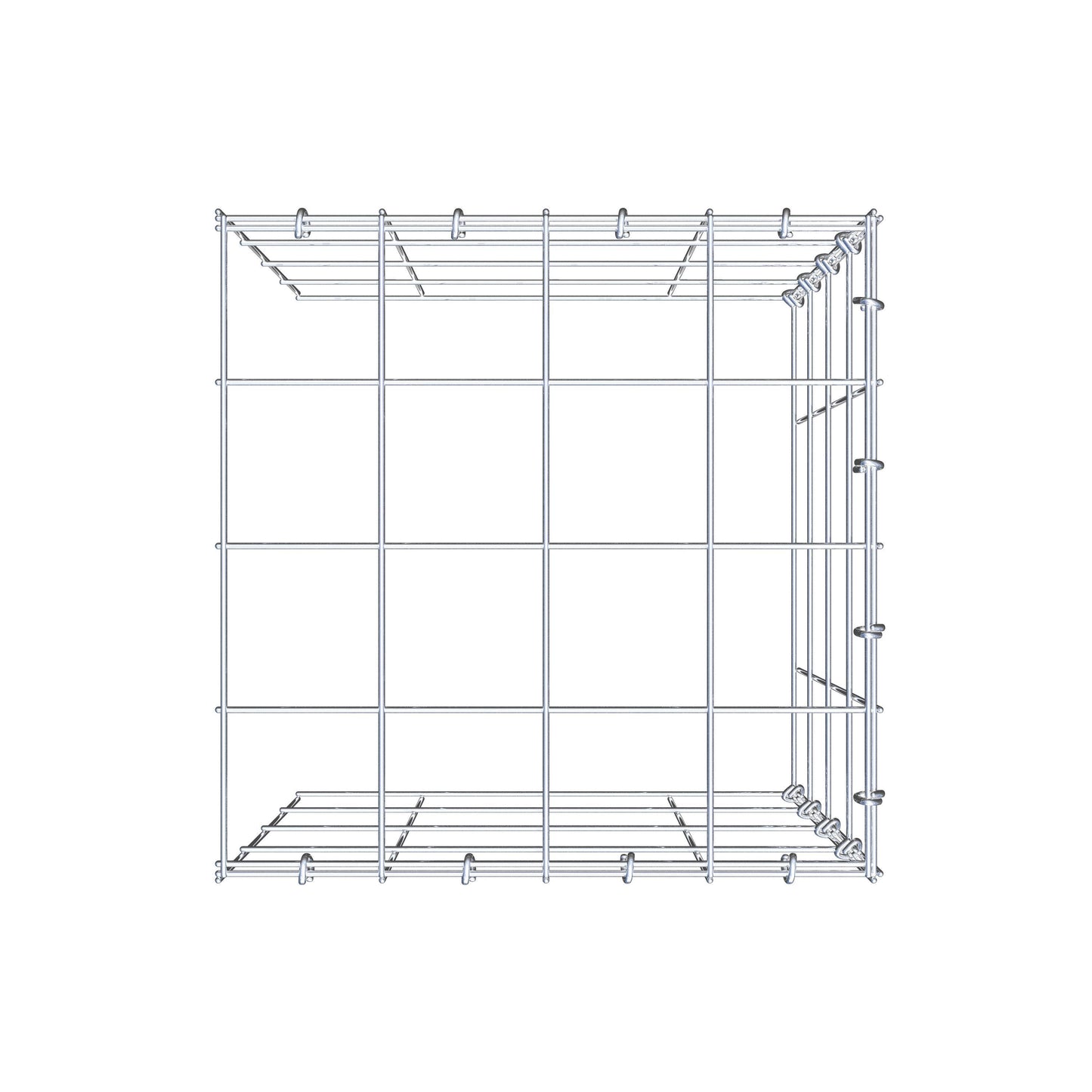 Mounted gabion type 4 40 cm x 40 cm x 40 cm (L x H x D), mesh size 10 cm x 10 cm, C-ring
