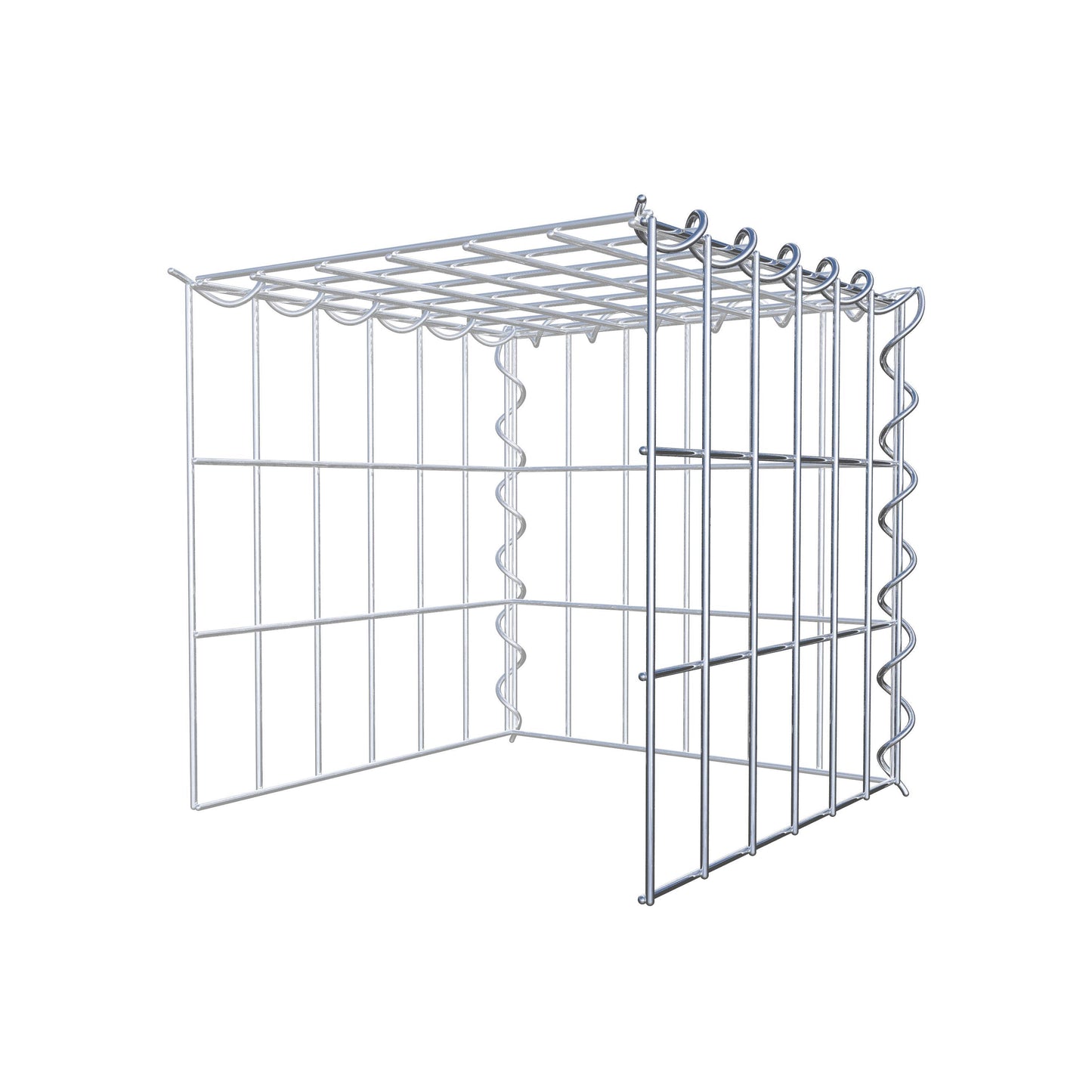 Gabbione aggiuntivo tipo 4 30 cm x 30 cm x 30 cm (L x H x P), dimensione maglia 5 cm x 10 cm, a spirale