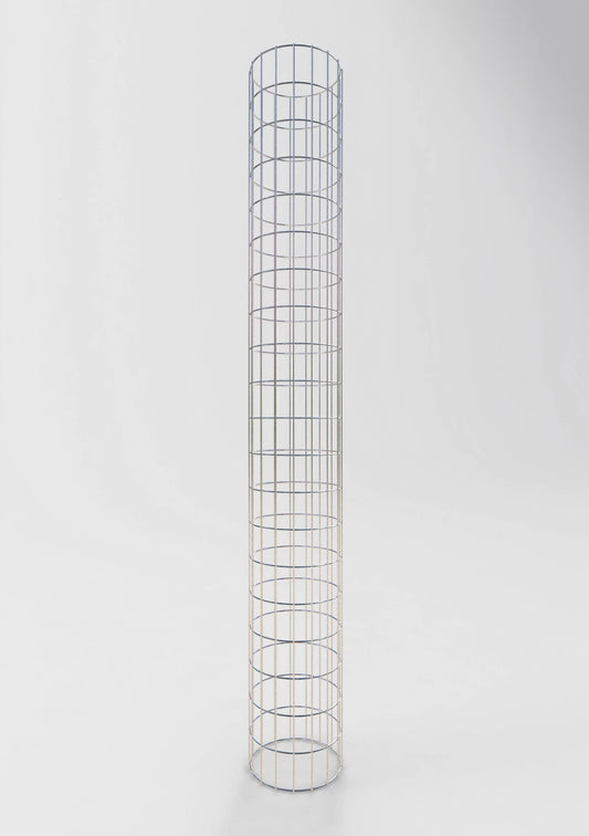 Colonna di gabbioni, rotonda, zincata a caldo, diametro 27 cm, altezza 200 cm, MW 5 cm x 10 cm