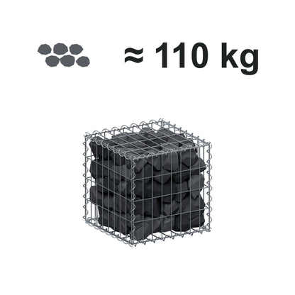 Gabion 40 cm x 40 cm x 40 cm (L x H x D), maskstorlek 5 cm x 10 cm, spiral