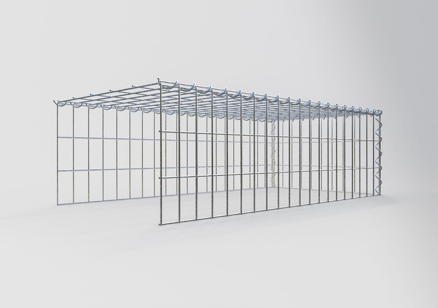Gabbione aggiuntivo tipo 4 100 cm x 30 cm x 50 cm (L x H x P), dimensione maglia 5 cm x 10 cm, a spirale
