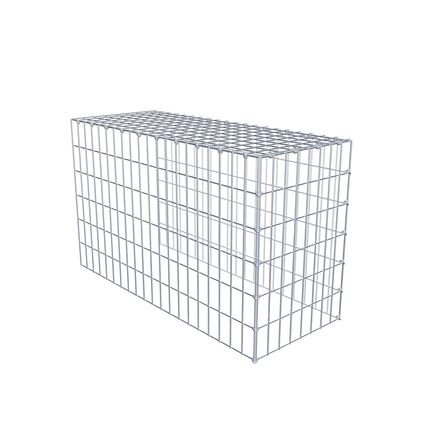 Monteret gabion type 4 100 cm x 60 cm x 40 cm (L x H x D), maskestørrelse 5 cm x 10 cm, C-ring
