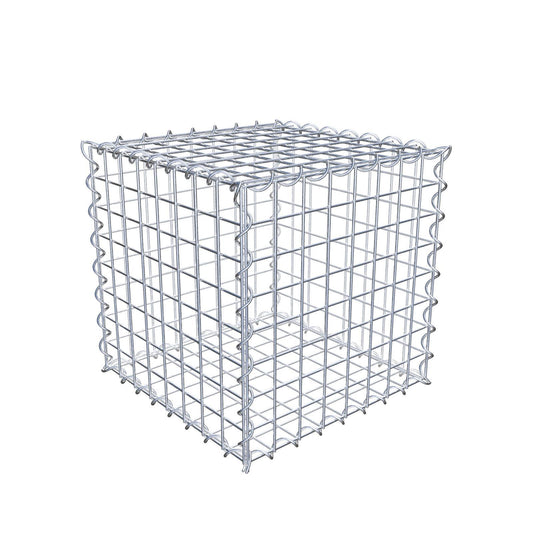 Schanskorf 40 cm x 40 cm x 40 cm (L x H x D), maaswijdte 5 cm x 5 cm, spiraalvormig