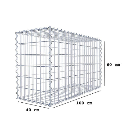 Gabione 100 cm x 60 cm x 40 cm (L x H x T), Maschenweite 5 cm x 10 cm, Spirale