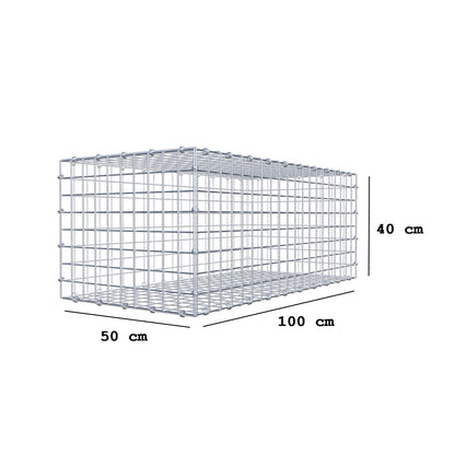 Gabion 100 cm x 40 cm x 50 cm (L x H x P), mailles 5 x 5 cm, anneau en spirale