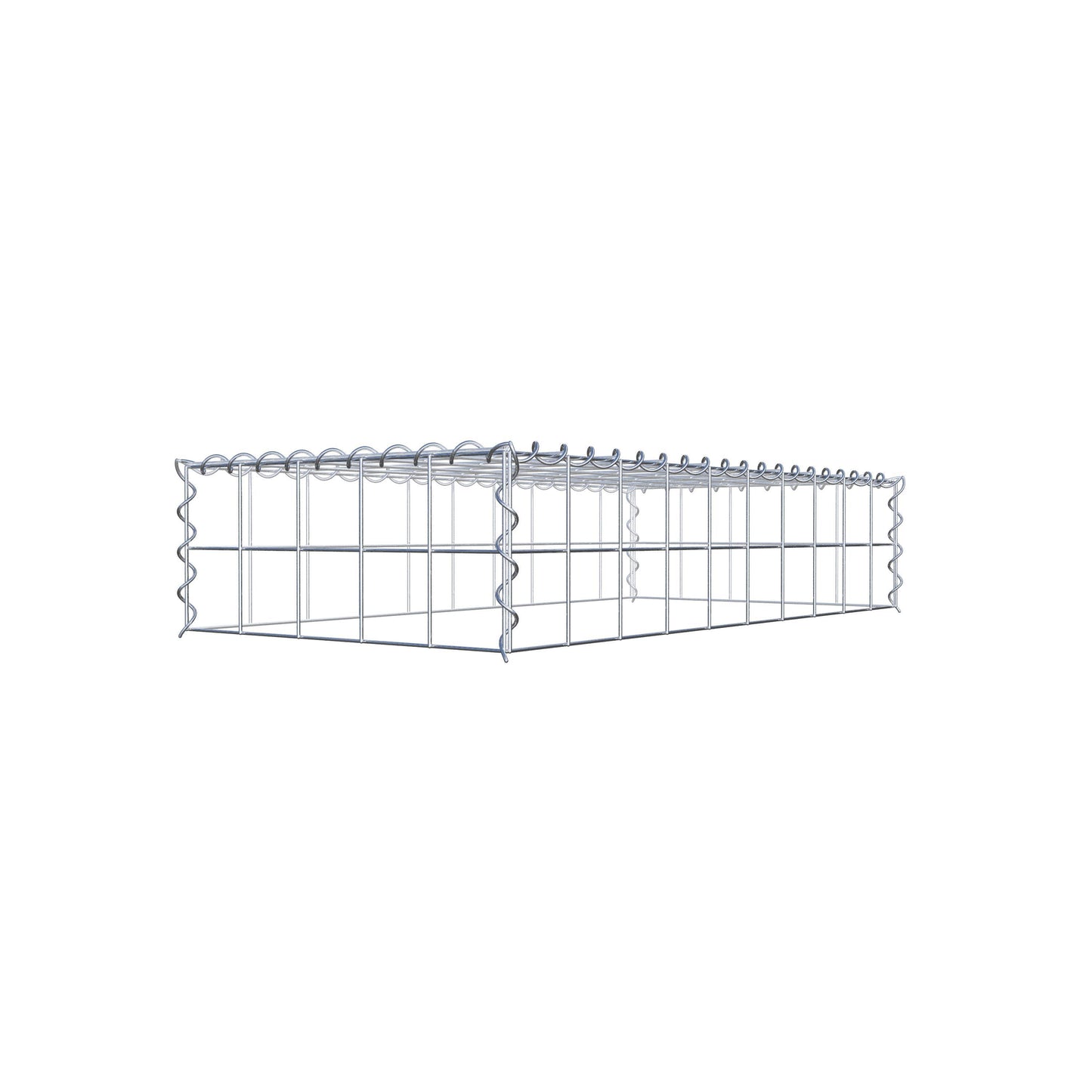Gabion rapporté type 3 100 cm x 20 cm x 50 cm (L x H x P), mailles 10 cm x 10 cm, spirale