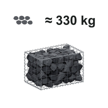 Gabione 80 cm x 50 cm x 50 cm (L x H x T), Maschenweite 10 cm x 10 cm, Spirale