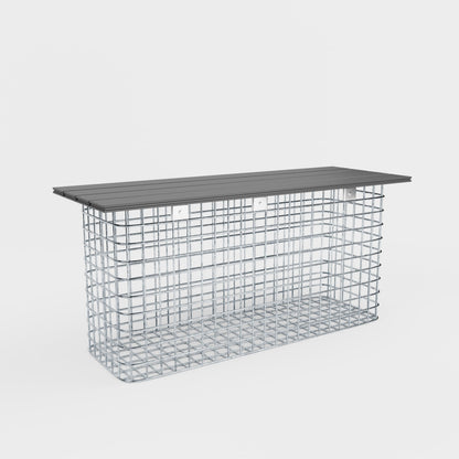 Tuinbank 102 x 50 x 32 cm MW 5 x 5 cm thermisch verzinkt, met gerecycled bovenblad in antraciet