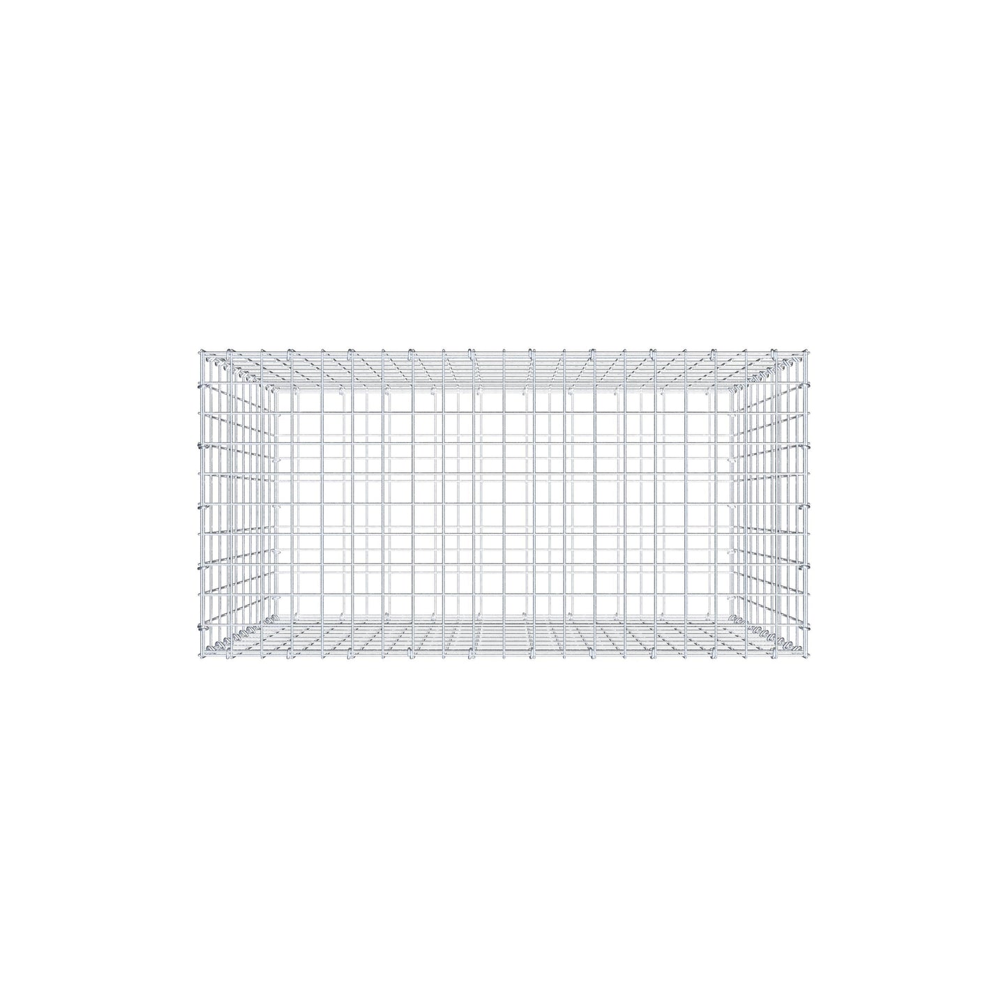 Gavión 100 cm x 100 cm x 50 cm (L x A x P), luz de malla 5 cm x 10 cm, anillo en C