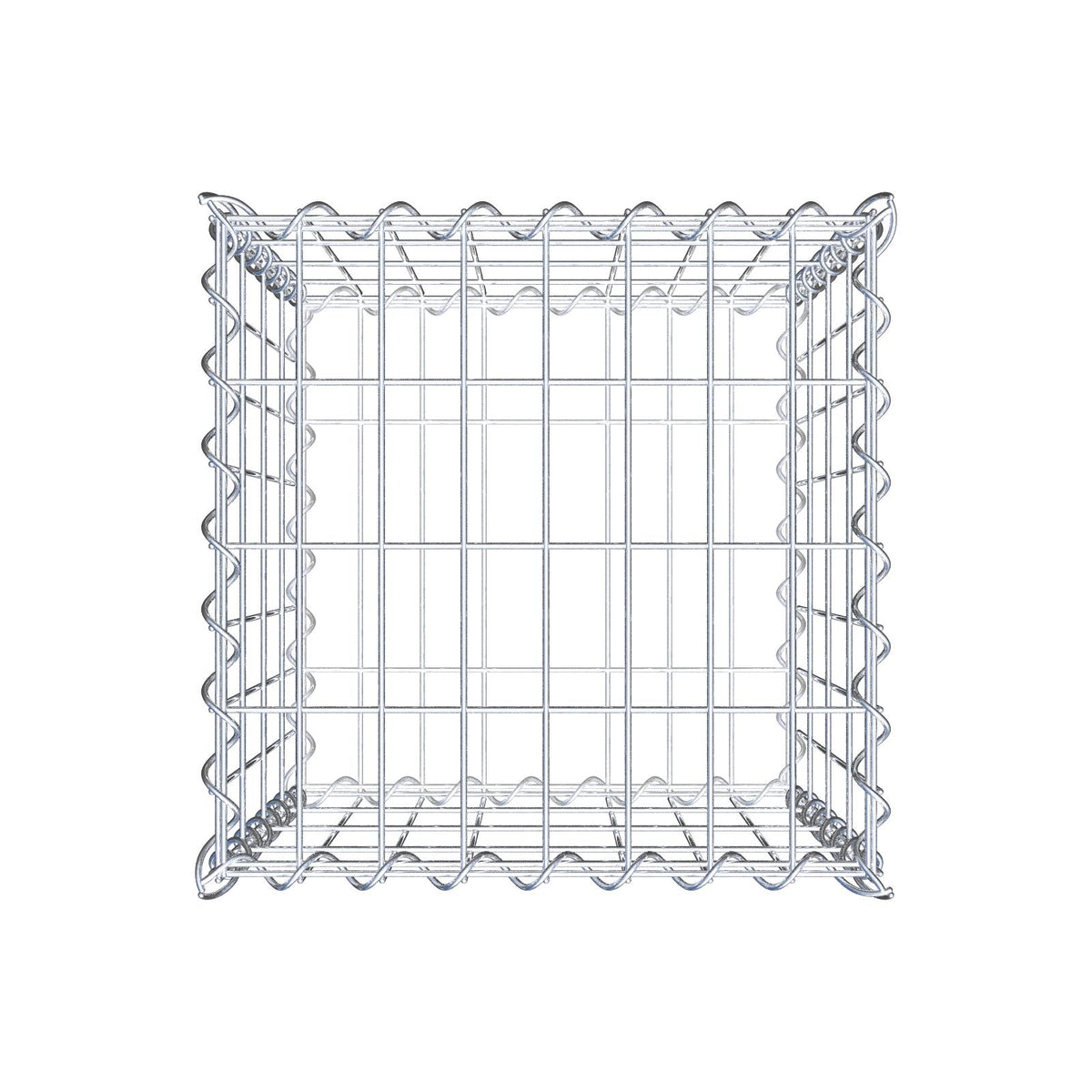 Gabion 40 cm x 40 cm x 40 cm (L x H x D), maskstorlek 5 cm x 10 cm, spiral
