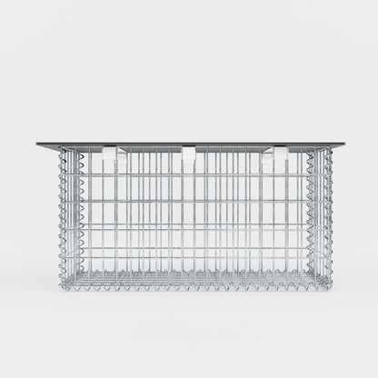 Havebænk spiralgabion 105 x 50 x 30 cm - MW 5 x 10 cm, med genbrugsbetræk i antracit