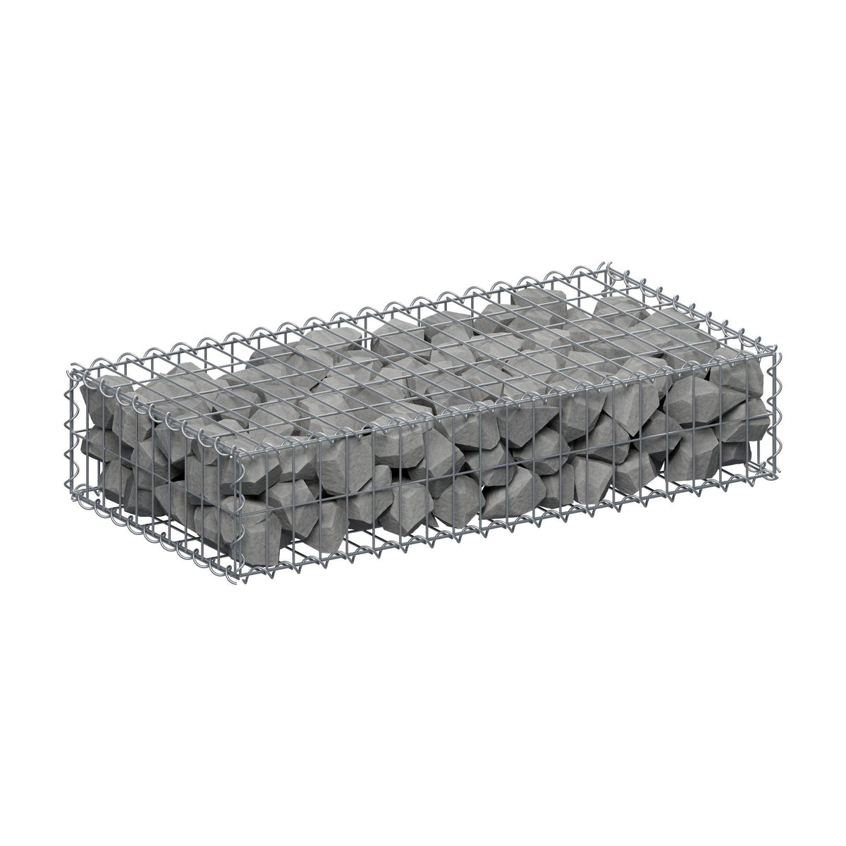 Gabbione 100 cm x 20 cm x 50 cm (L x H x P), maglia 5 cm x 10 cm, spirale