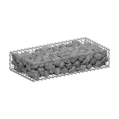 Gabbione 100 cm x 20 cm x 50 cm (L x H x P), maglia 5 cm x 10 cm, spirale