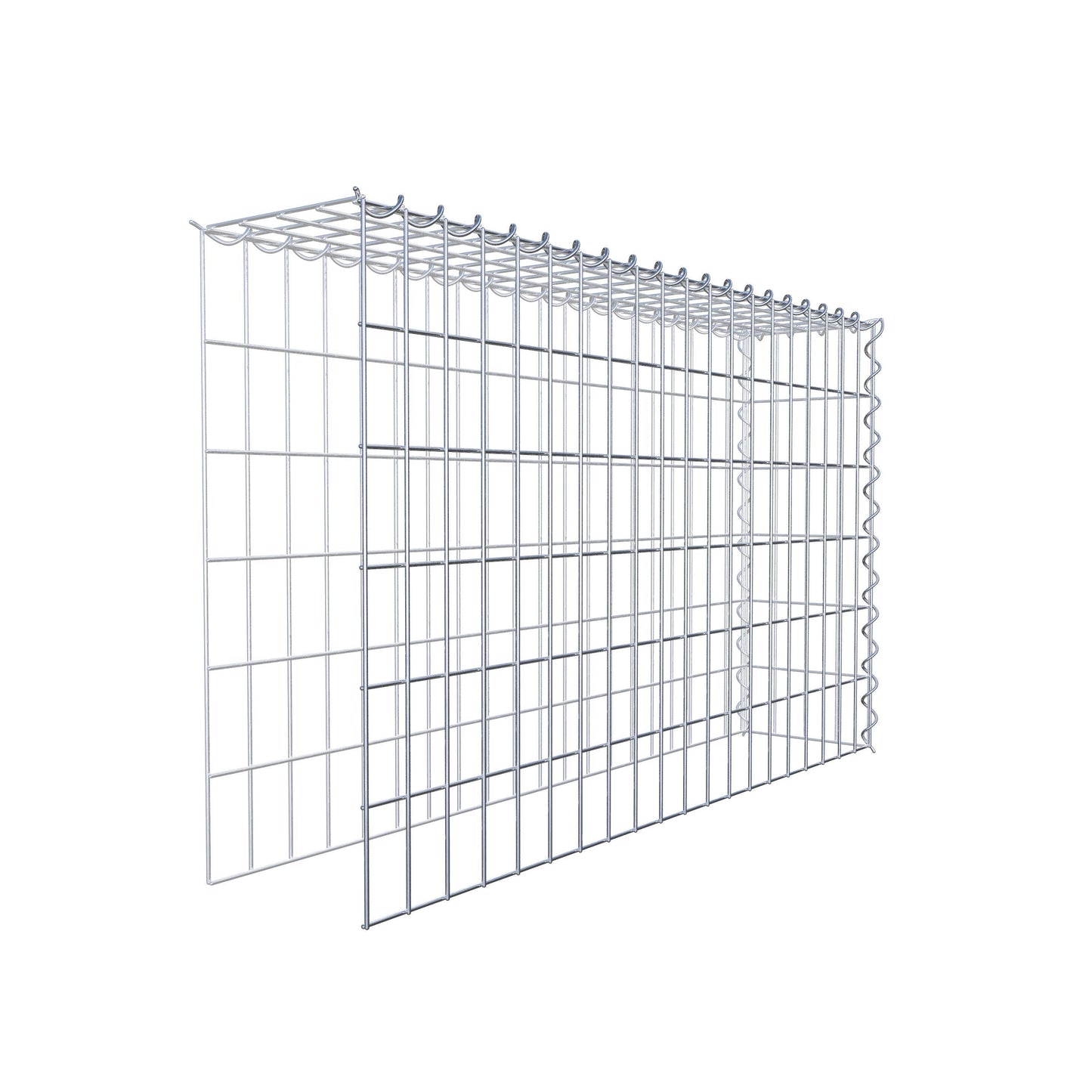 Gabion rapporté type 4 100 cm x 60 cm x 20 cm (L x H x P), mailles 5 cm x 10 cm, spirale