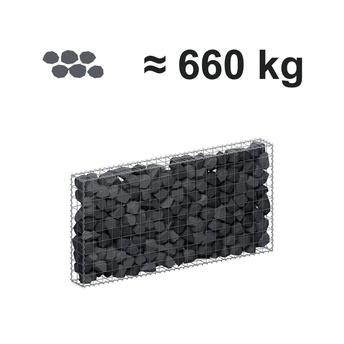 Gabion 200 cm x 100 cm x 20 cm (L x H x D), mesh size 10 cm x 10 cm, spiral