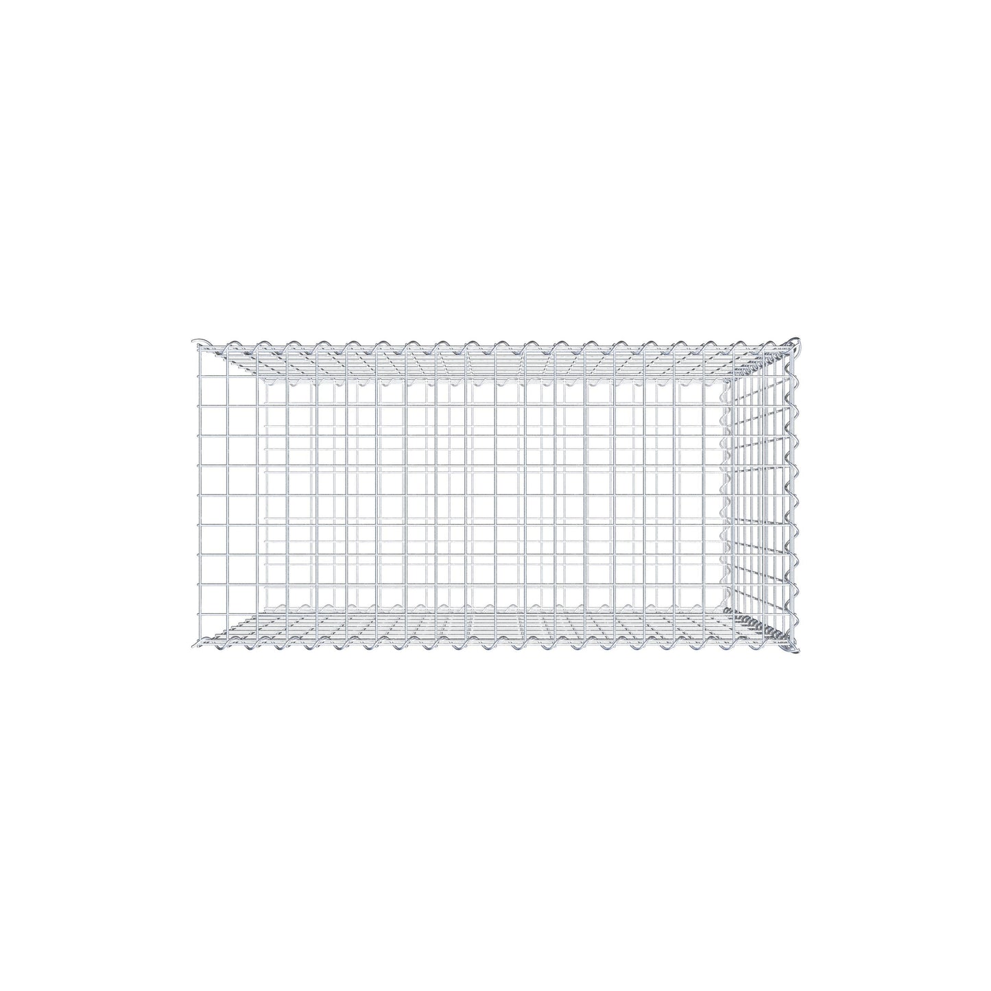 Udvokset gabion type 2 100 cm x 90 cm x 50 cm (L x H x D), maskestørrelse 5 cm x 10 cm, spiral